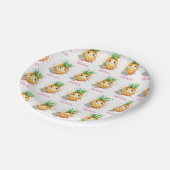 Gepersonaliseerde Ananas Aloha 1e Verjaardagsfeest Papieren Bordje (Gekanteld)