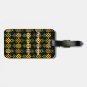 Gepersonaliseerde ananas | Bewerkbaar zwart Bagagelabel (Achterkant horizontaal)