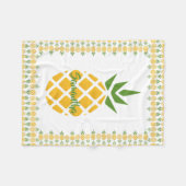 Gepersonaliseerde ananas, bewerkbare witte achterg fleece deken (Voorkant (Horizontaal))