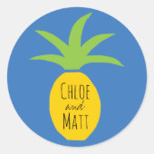 Gepersonaliseerde ananas bruiloft gunst Stickers (Voorkant)