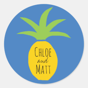 Gepersonaliseerde ananas bruiloft gunst Stickers