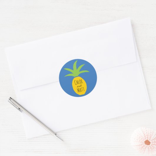 Gepersonaliseerde ananas bruiloft gunst Stickers (Envelop)