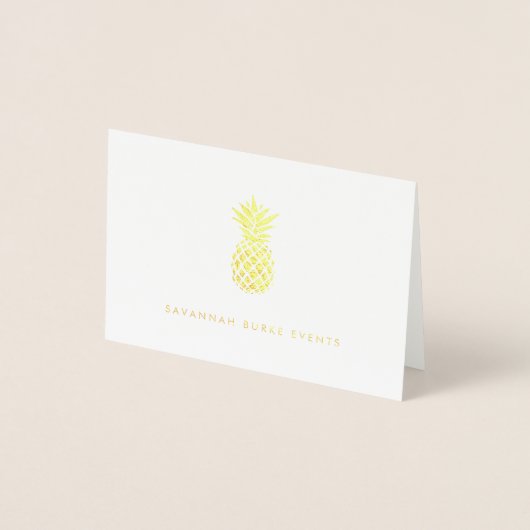 Gepersonaliseerde ananas goud folie kaarten (Voorkant)