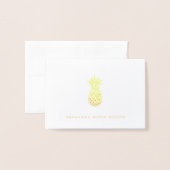Gepersonaliseerde ananas goud folie kaarten (Voorkant met envelop)