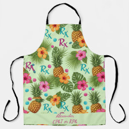 Gepersonaliseerde Ananas & Hibiscus Apotheek Schort