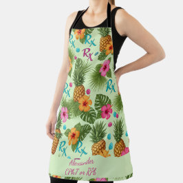 Gepersonaliseerde Ananas & Hibiscus Apotheek Schort