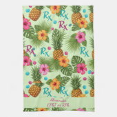 Gepersonaliseerde Ananas & Hibiscus Apotheek Theedoek (Verticaal)