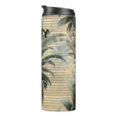 Gepersonaliseerde ananas op goudfolie gestreept thermosbeker (Geroteerd rechts)