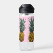 Gepersonaliseerde ananas op pastel roze waterfles (Achterkant)