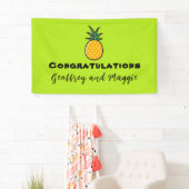 Gepersonaliseerde ananas tropisch feestbanner spandoek (Insitu)