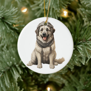 Gepersonaliseerde Anatolische Herder Hond Keramisch Ornament
