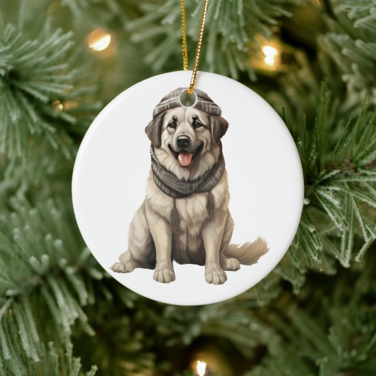 Gepersonaliseerde Anatolische Herder Hond Keramisch Ornament (Boom)