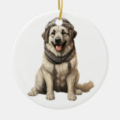 Gepersonaliseerde Anatolische Herder Hond Keramisch Ornament (Voorkant)
