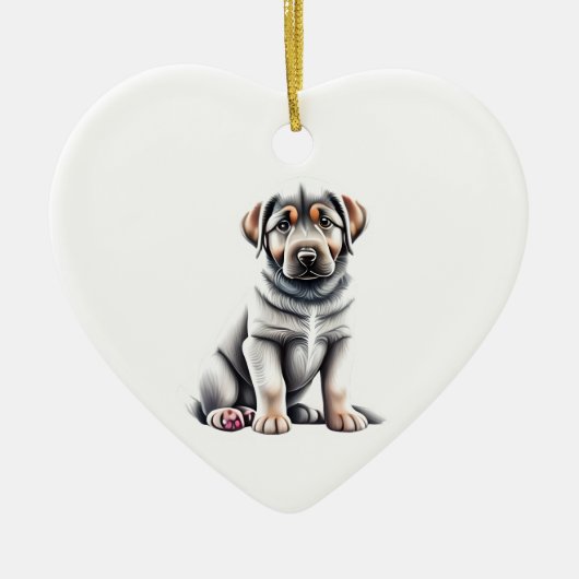Gepersonaliseerde Anatolische Herder Puppy Keramisch Ornament (Voorkant)
