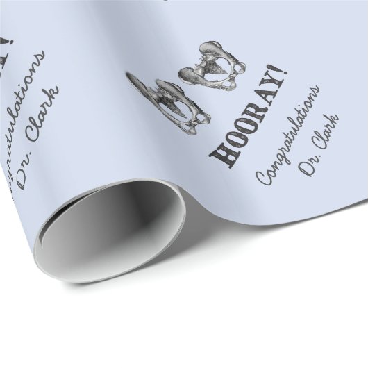 Gepersonaliseerde anatomieboodschap Hooray Hip Hoo Cadeaupapier (Rol Hoek)