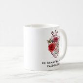 Gepersonaliseerde anatomische hart bloemcardioloog koffiemok (Voorkant rechts)