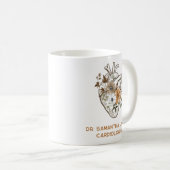 Gepersonaliseerde anatomische hart bloemcardioloog koffiemok (Voorkant rechts)