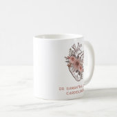 Gepersonaliseerde anatomische hart bloemcardioloog koffiemok (Voorkant rechts)