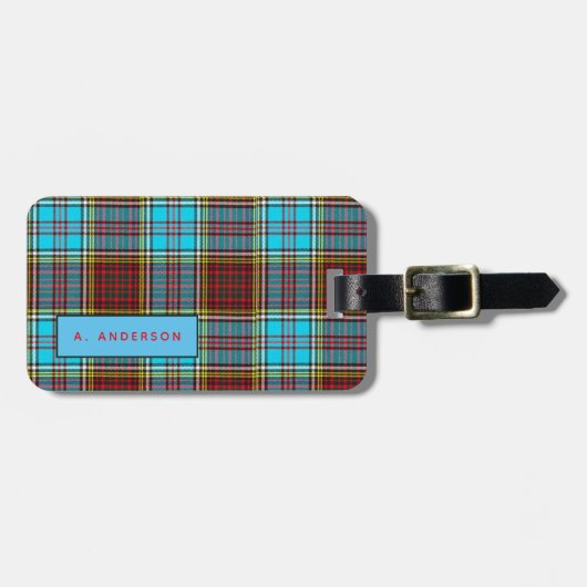 Gepersonaliseerde ANDERSON Tartan Bagagelabels Man (Voorkant horizontaal)