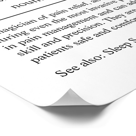 Gepersonaliseerde anesthesioloog Gift Poster (Hoek)