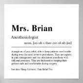 Gepersonaliseerde anesthesioloog Gift Poster (Voorkant)