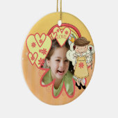 Gepersonaliseerde Angel Hearts Foto Ornament (Rechts)