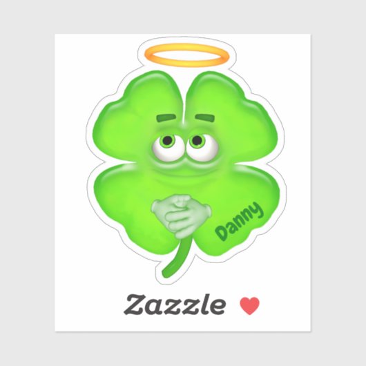Gepersonaliseerde Angel Shamrock Sticker (Vel)