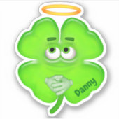 Gepersonaliseerde Angel Shamrock Sticker (Voorkant)