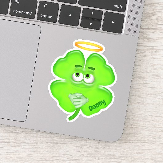 Gepersonaliseerde Angel Shamrock Sticker (Detail)