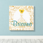 Gepersonaliseerde Angel Wings Canvas Afdruk (Insitu (Houten vloer))