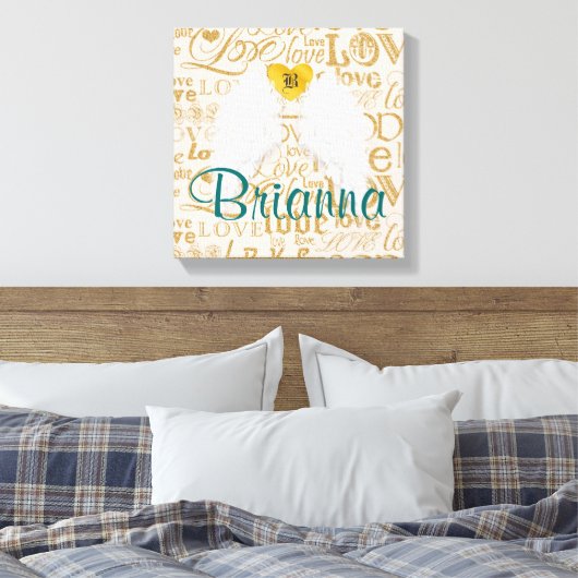 Gepersonaliseerde Angel Wings Canvas Afdruk (Insitu (Slaapkamer))