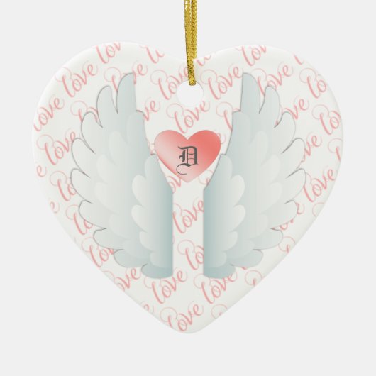 Gepersonaliseerde Angel Wings Keramisch Ornament (Voorkant)