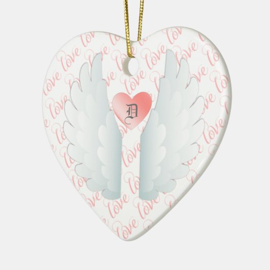 Gepersonaliseerde Angel Wings Keramisch Ornament (Links)