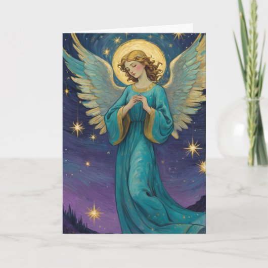 Gepersonaliseerde  Angel Xmas Kaart (Voorkant)
