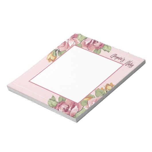 Gepersonaliseerde Angela's Notities Bloemrijk Roma Notitieblok (Linkerzijde)