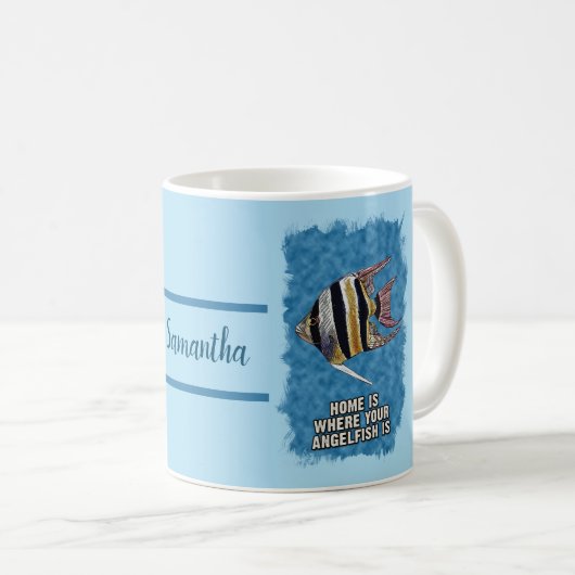 Gepersonaliseerde AngelFish Aquarium Gift voor Hui Koffiemok (Voorkant rechts)
