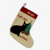 Gepersonaliseerde Angry Black Cat Ik heb je niets Kleine Kerstsok (Voorkant (Hangend))