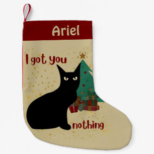 Gepersonaliseerde Angry Black Cat Ik heb je niets  Kleine Kerstsok
