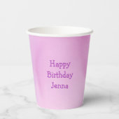 Gepersonaliseerde anime Axolotl Girl's Birthday Papieren Bekers (Achterkant)