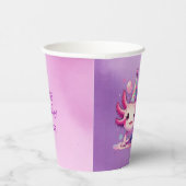Gepersonaliseerde anime Axolotl Girl's Birthday Papieren Bekers (Rechts)