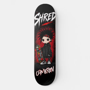 Gepersonaliseerde Anime Japanse Emo Rode en Zwarte Persoonlijk Skateboard