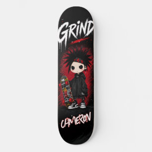Gepersonaliseerde Anime Japanse Emo Rode en Zwarte Persoonlijk Skateboard