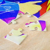 Gepersonaliseerde anime koppel knuffelen roze en b legpuzzel (Zijkant)