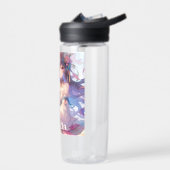 Gepersonaliseerde Anime Meisje en Axolotl Waterfles (Links)