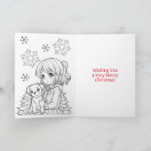 Gepersonaliseerde anime meisje | Kleurplaat Kerstm Kaart (Binnen)