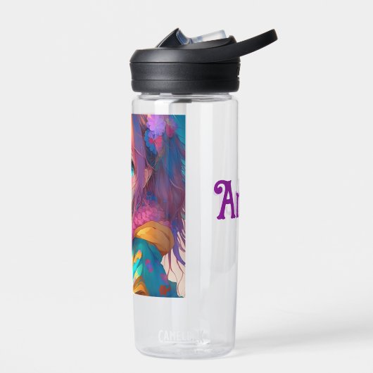 Gepersonaliseerde anime meisje met puppy waterfles (Links)