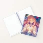Gepersonaliseerde anime meisje schetsboek notitieboek (Binnen)