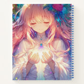 Gepersonaliseerde anime meisje schetsboek notitieboek (Achterkant)
