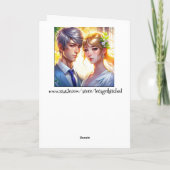 Gepersonaliseerde anime paar Gefeliciteerd Kaart (Achterkant)