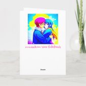 Gepersonaliseerde anime paar romantische verjaarda kaart (Achterkant)